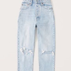 Abercrombie High Rise Dad Jeans in Light Wash
